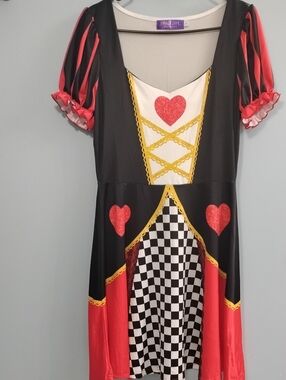 Queen of Hearts Costume Dress - Black & Red ♥️ Adult Size Small